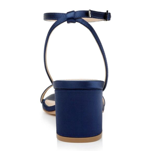 JEWEL BADGLEY MISCHKA Danni II Block Heel Sandal Sz 9 Navy Blue Evening Shoe NEW - Picture 6 of 13